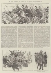 De rellen in Londen op zondag 13 november, verdediging van Trafalgar-Square